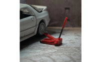 1/64 Scale Miniature Floor Jack Low-Clearance Floor Jack Detailed Garage Workshop Model Sturdy for Collectors