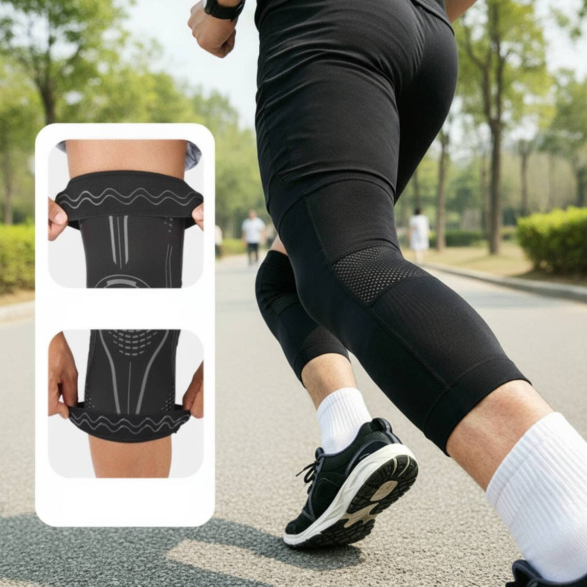 Elastic Compression Knee Sleeve Breathable Sports Knee Sleeve Stabilizing Gear Flexible for Basketball Players, Cyclists, Athletes, Running, Cycling, Workouts