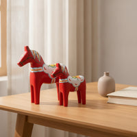 Wooden Horse Figurine Hand-Painted Dala Horses Swedish-Style