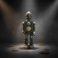 Retro Robot Figurine Collectible Industrial Robot Decoration Gift Home Decor for Coffee Shop