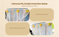 Car Window Shade, Retractable Sun Cover, Sun Protection, Suction holder Holder, Privacy, Infant, Side Window, Easy Installation