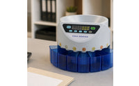 Multi-Bin Coin Sorter Machine Digital Coin Sorting Machine Tabletop Compact for Shops, Offices, Kiosks, Currency Handling, Till Organization