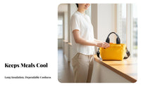 Water-Resistant Insulated Lunch Tote Waterproof Exterior Thermal Bag Detachable Shoulder Strap Food container Large Capacity for Office Workers, Commuters, School, trips, outdoor dinings, Potluck Parties