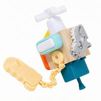 Fine-Motor Wooden Sensory Cube Hands-on Sensory Busy Cube Tactile Busy Board Toy Mechanism Play for Children