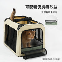 Large Two-Compartment Pet Luggage Trolley Case for Cats and Dogs