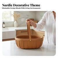 Round Woven Food Holder Adaptable Household Storage Rustic Design for outdoor meals