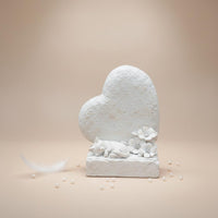 Heart Pet Memorial Stone Handmade Look Kitten Grave Marker Indoor Outdoor Use