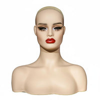 PVC Mannequin Head Hairpiece Display Head Realistic Face Shape for Photo Studio
