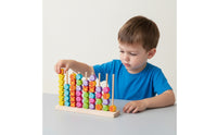 Aquatic-Themed Bead Matching Toy | Educational, Wooden Peg Board Bead Game, for Playroom