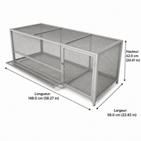 Enclosure for Rabbits, Rodents and Puppies, Thickened Metal Dog Playpen 58 × 62 cm, Indoor Outdoor Cage with Openable Roof and Side Doors