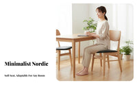 Upholstered Wood Frame Chair Padded Seat Seating Furniture Modern Minimalist Design Ergonomic spinerest for Homeowners, Families