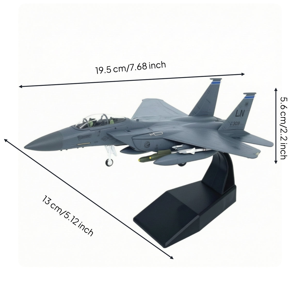 1:100 F 15E Strike fighter Model 1:100 Scale F 15E Fighter Jet Model Alloy Jet with Stand for Collectors