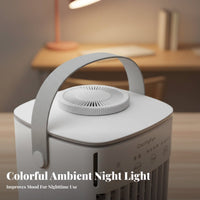 Mini Misting Fan Adjustable Speeds USB Desktop Cooling Fan Four Adjustable Settings Personal Humidifying Chiller for Office, Bedroom