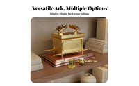 Metal Craft Ark of the Covenant Reproduction Gold Plated Finish Ark of Testimony Model Holiday Gift Judaica Testimony Statue Fine Details for Christians, History Enthusiasts, Collectors, Tabletop Display, Living Room, Church, Office