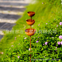 Rusty Rain Collector Decorative Garden Stake