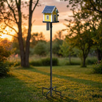 Outdoor Bird Feeder Metal Dwelling, Avian Feeder for Native Species, Simple Style Geometric Shape Garden Decor Patio Ornament