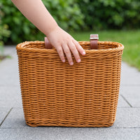 Kids' Woven Bicycle Basket - Vintage Style Front Handlebar Storage for Balance Bikes & Scooters