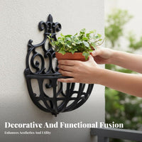 Wall-Mounted Plant Stand Ornate Scrollwork Hanging Flowerpot Bracket Stylish
