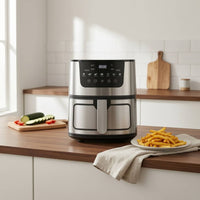 Stainless Steel Air Fryer 7 L Air Fryer with Basket Countertop Cooker Family-Sized for Families, Kitchen