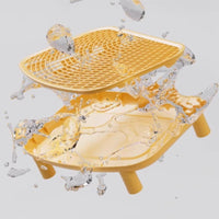 Easy-to-Clean Litter Tray with Grate Washable Litter Control Tray Sturdy Elevated