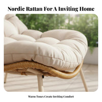 3 Pieces 3-Piece Woven patio Set WickerdesignPiece Outdoor Seating weather-resistant Space-Saving for pairs, Adults, Porch, Deck