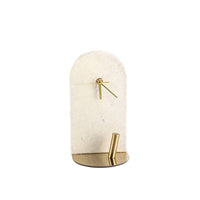 Arched Desk Clock Sculptural Clock with Round Base Textured Decor for Shelf