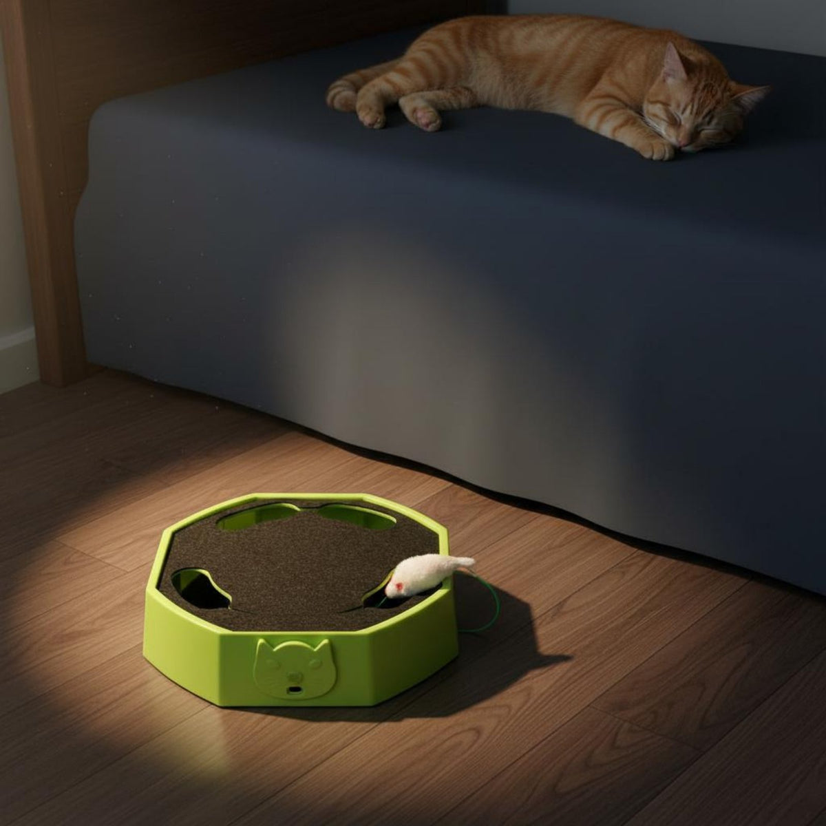 Interactive Automatic Mouse Chase Toy Relieves Boredom Feline Hide and Seek Toy Electric Feline Teaser for Cats, Kittens, Indoor