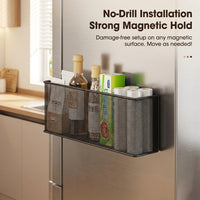Fridge Organizer and Refrigerator Storage Rack for Students in a Dorm Room, Carbon Steel Kitchen Spice with a Wall Mount Design