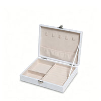 Soft-Lined Necklace Organizer Box with Hooks Compact Jewelry Organizer with Hooks Versatile Jewelry Box with Band Holder Slots Secure for Vanity, Dresser