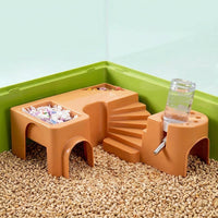 Hamster Cage and Combined Habitat, Hamster Villa with Openings, Multi-Function Landscape for Engaging and Active Small Pets