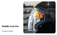3/4 Removable and Washable Liner Double Visor Helmet Anti-Impact Lens Secure Gear for Men, Winter, City Riding, Commuting
