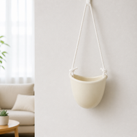 24CM Glazed Ceramic Hanging Planter, Nordic Indoor Pot, Decorative Balcony Hanging Pot for Trailing Plants