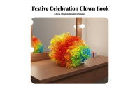 Red Sponge Nose Bright Hues Clown Nose Prop Curly Clown Hairpiece Colorful Design Curly Afro Hairpiece Soft Ringlets for Adults