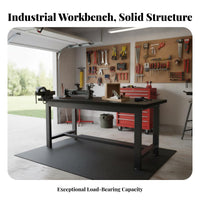 High Load-Bearing Capacity Anti-Static Workbench Adjustable Non-Slip Feet Heavy-Duty Work Table Stable Structure Heavy Duty Work Table Wear-Resistant for Laboratory Personnel, Technicians, Professionals, Industrial Settings, Garage, Home, Basement