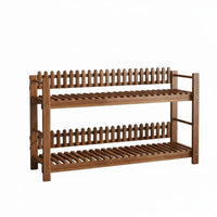 Tiered Planter Shelf with Trellis Floor-Standing Stepped Plant Stand Weather-Resistant Easy to Assemble for Gardeners