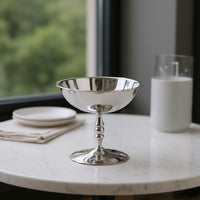 Stemmed Dessert Cup Fluted Rim Tableware Reflective Surface