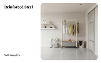 Rolling Clothes Rack with Shelf on casters Wheeled Clothes Rail with Shelf complimentarystanding sturdy Duty for Homeowners