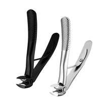 Long Handle Curved Nail Clipper, Large Thickened Stainless Steel, Anti-Splash