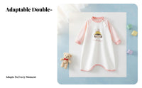 Soft and Comfortable Convertible Sleep Gown Long Sleeve Infant Sleepwear Machine Washable Wearable Blanket Cartoon Print for Infants, Toddlers, Parents, Bedtime, Rest Time, Restping, Nursery