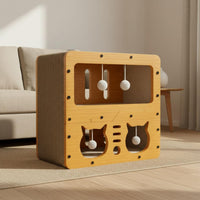 2 Levels Cat House Large Space Cardboard Cat Scratcher Cave Cozy Comfortable for Multiple Cats
