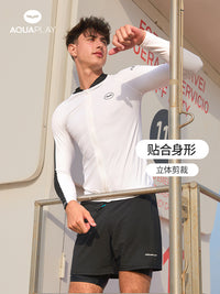 AQUAPLAY安泊来分体泳衣男长袖游泳海边度假潜水服浮潜冲浪水母服