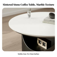 double-level circular table Sintered Stsingle Top Home Furniture Minimalist Design Sturdy Construction for Lounge
