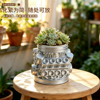 发动机引擎造型花盆园艺家用阳光桌面多肉绿植盆栽装饰摆件花器
