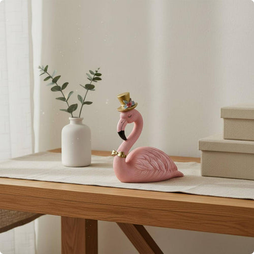Flamingo Figurine Hand Painted Pink Flamingo Figurine Lifelike Details for Shelf