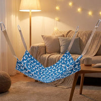 Hanging Cat Bed and Cat Linen Hanging Nest with Cartoon Patterns, 47x47cm Breathable Cat Hanging Nest for Indoor Pet Cage Soft