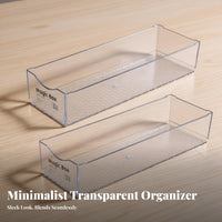 Multi-Compartment Storage Tray Space-Saving Cosmetics Holder Transparent Design