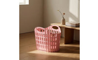 Laundry Basket Foldable Clothes Basket Laundry Hamper Plastic Ventilated for Bathroom, Dorm Room