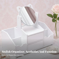 Vanity Case with Mirror Large Capacity Makeup Container Drawer Compartments