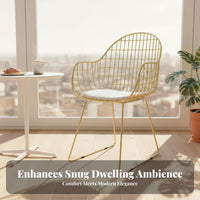 Upholstered Side Chair Hollow Backrest Wireframe wing-shaped Chair Easy Assembly