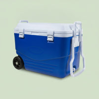 Food-Grade Cooler with Wheels Hard-Sided Wheeled Cooler Large-Capacity Ice Chest Rigid for Camping, Picnics